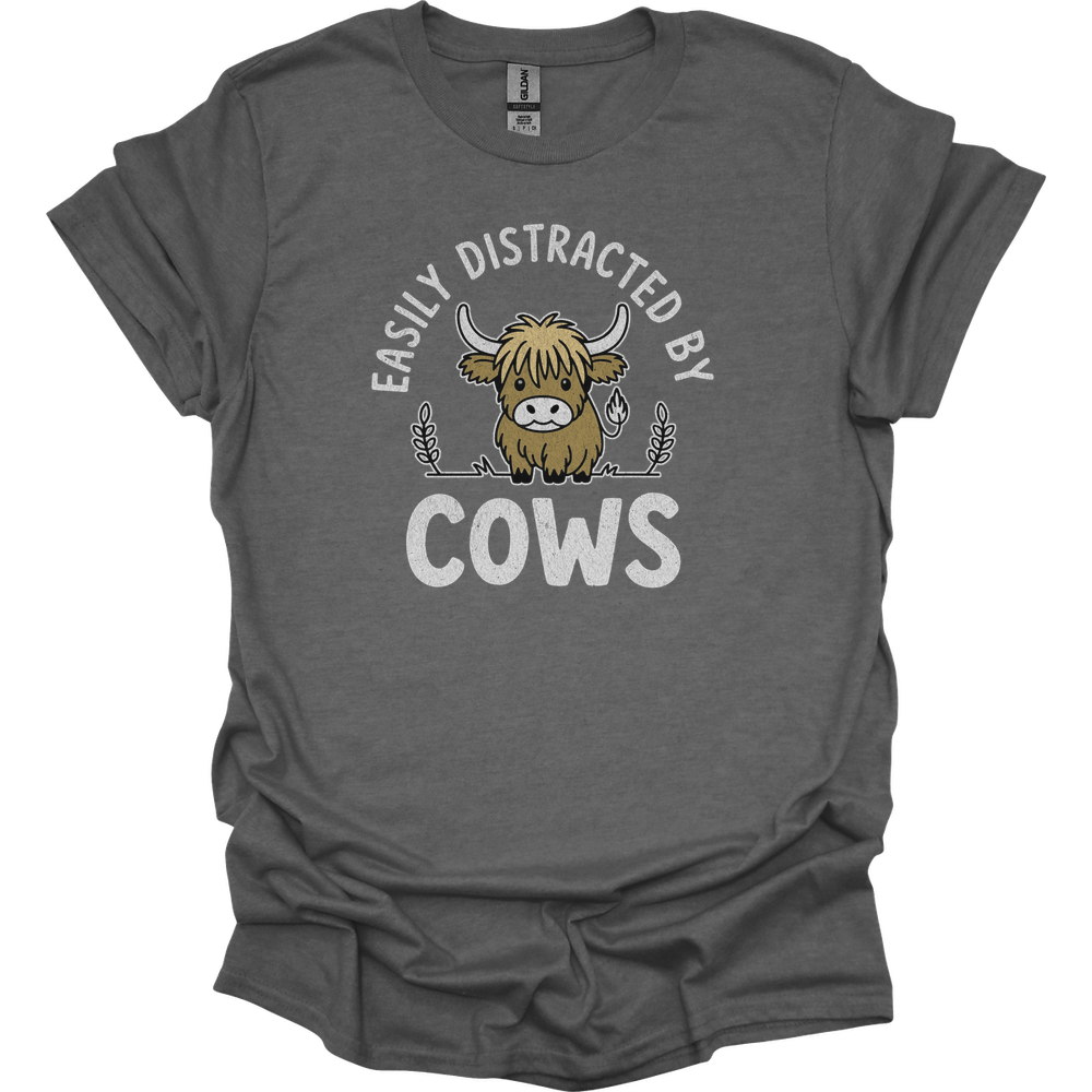 Easily Distracted By Cows - Graphite Heather
