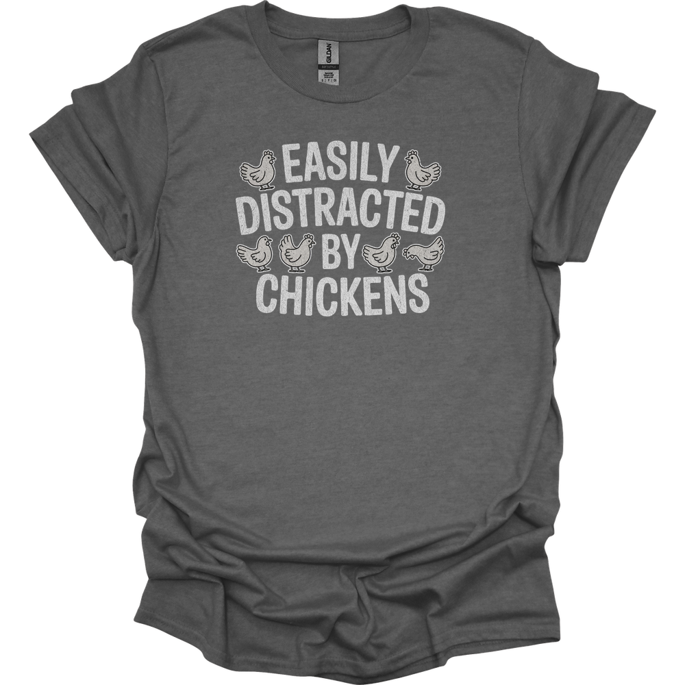 Easily Distracted By Chickens - Graphite Heather