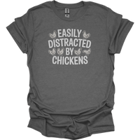 Easily Distracted By Chickens - Graphite Heather