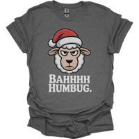 Bahhh Humbug Christmas (Adult Unisex Tee) - Graphite Heather