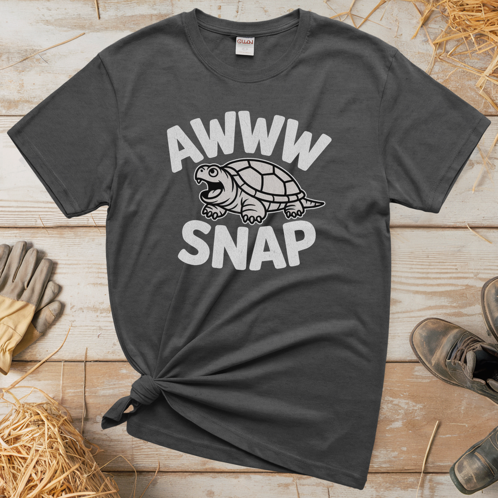 Aww Snapping Turtle (Adult Unisex Tee) - Graphite Heather