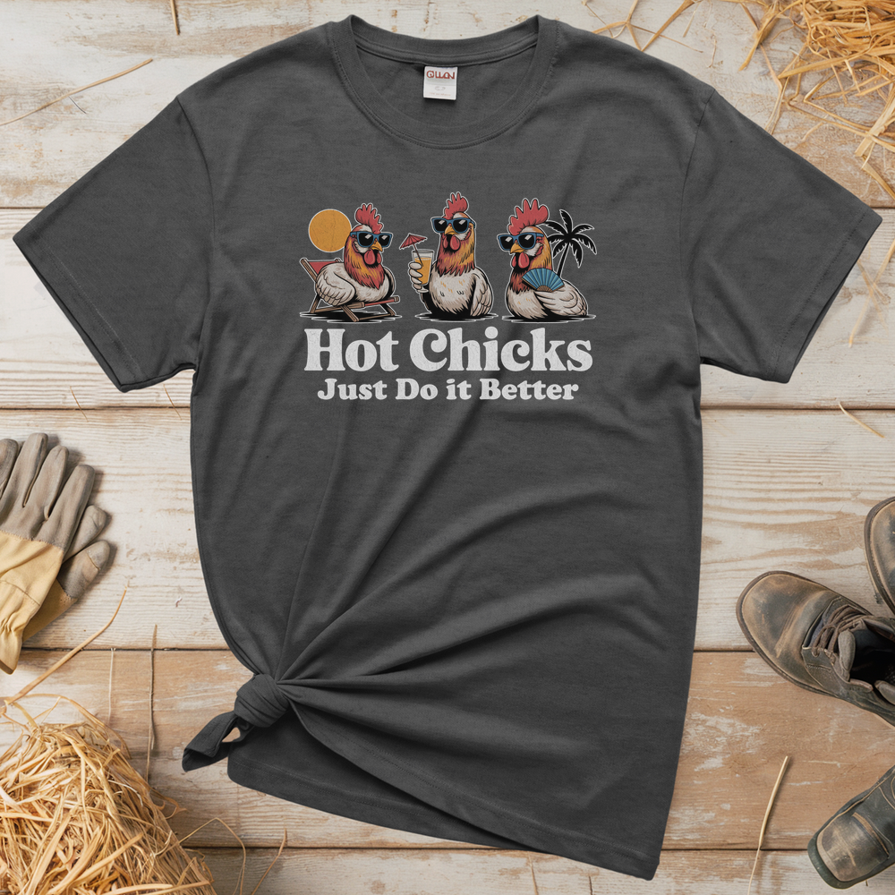 Hot Chicks Just Do It Better (Adult Unisex Tee) - Graphite Heather