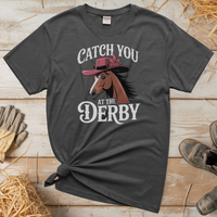 Catch You At The Derby (Adult Unisex Tee) - Graphite Heather