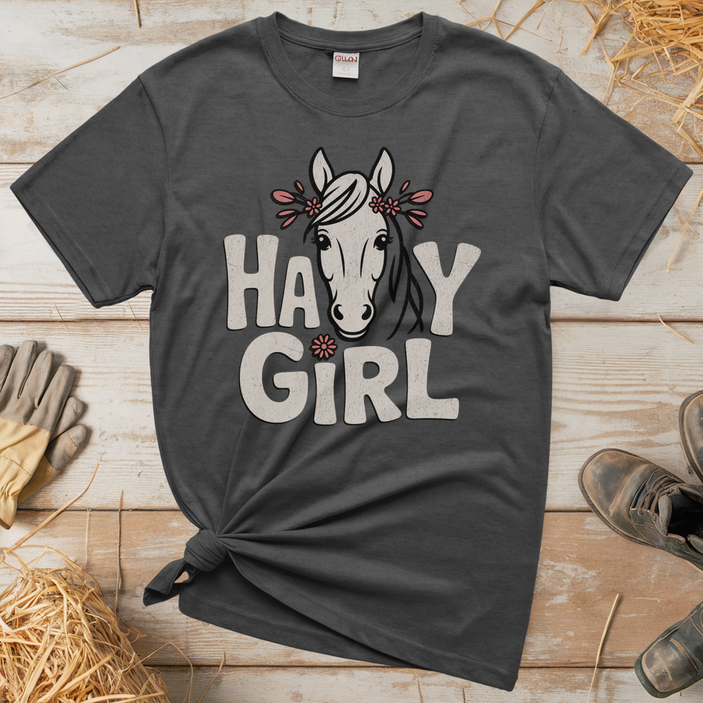 Hay Girl (Adult Unisex Tee) - Graphite Heather