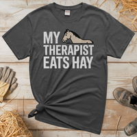 My Therapist Eats Hay (Adult Unisex Tee) - Graphite Heather