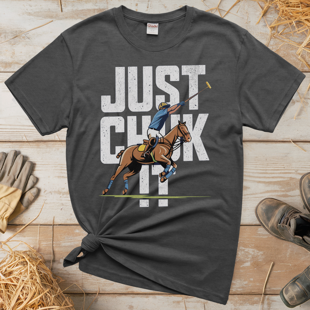 Just Chuk It Polo (Adult Unisex Tee) - Graphite Heather