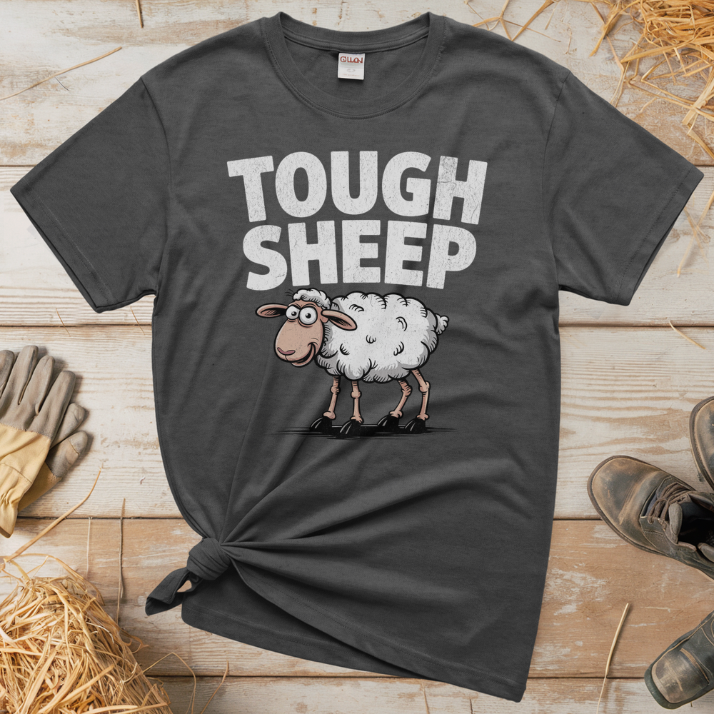 Funny Tough Sheep (Adult Unisex Tee) - Graphite Heather