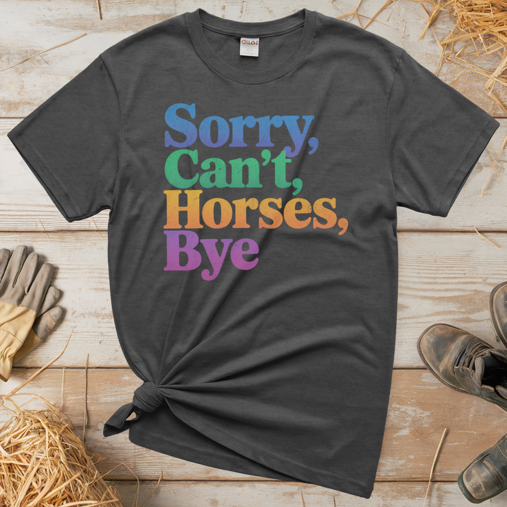 Sorry Can't Horses Bye (Adult Unisex Tee) - Graphite Heather