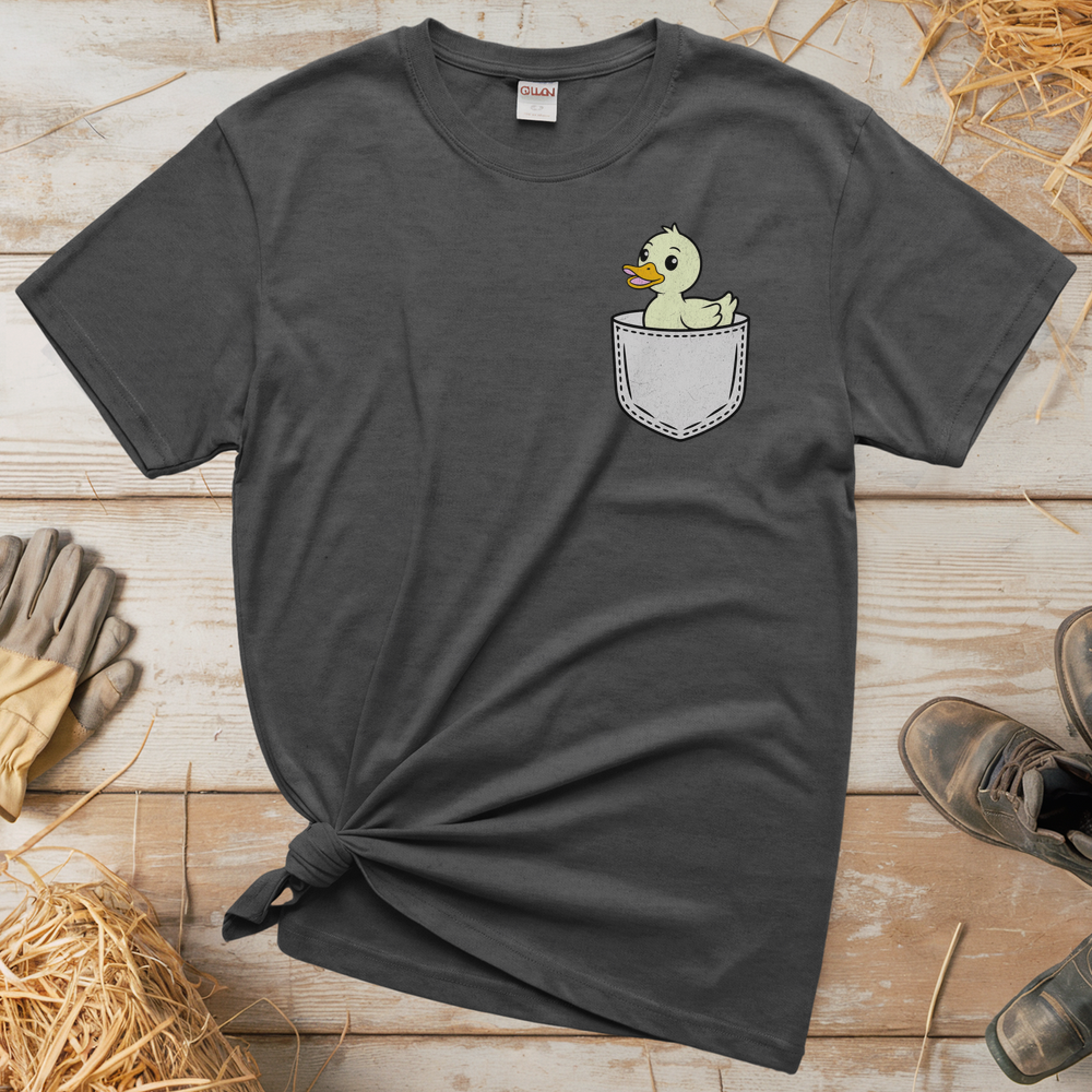 Duck In Pocket (Adult Unisex Tee) - Graphite Heather