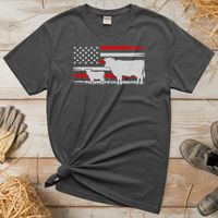 USA Cow Farm (Adult Unisex Tee) - Graphite Heather