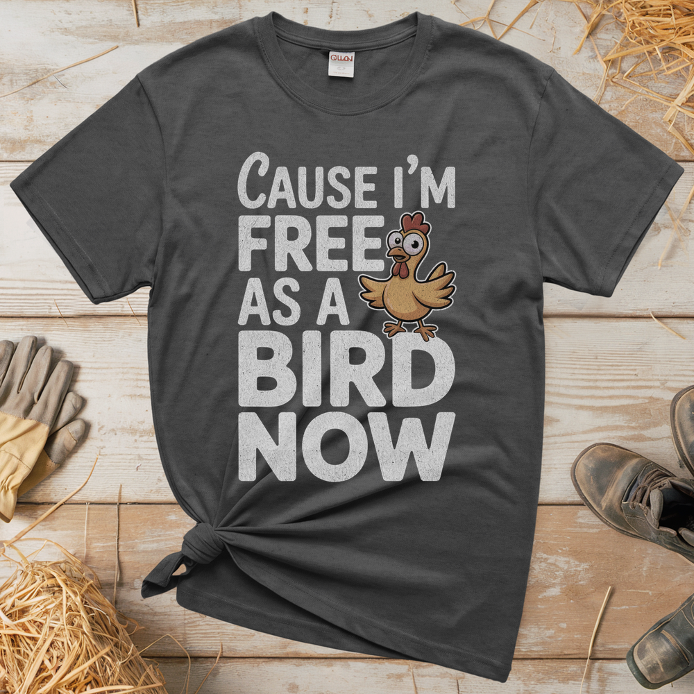 Cause Im Free As A Bird Now (Adult Unisex Tee) - Graphite Heather