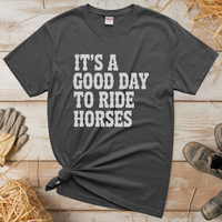 Good Day To Ride Horses Tee - Graphite Heather