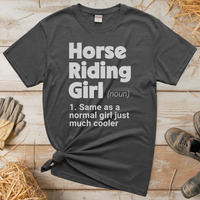 Horse Riding Girl Tee - Graphite Heather