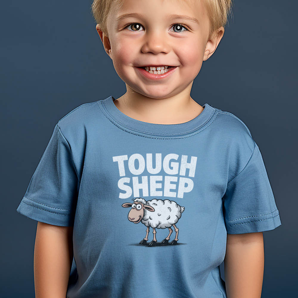 Funny Tough Sheep - Heather Columbia Blue