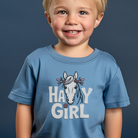 Hay Girl Toddler T Shirt - Heather Columbia Blue