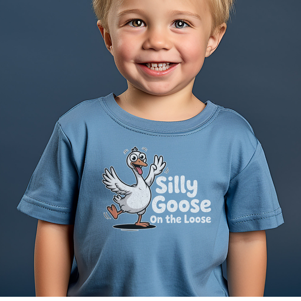 Silly Goose On The Loose Toddler - Heather Columbia Blue