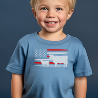 Usa Cow Toddler - Heather Columbia Blue