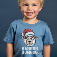 Bahhh Humbug Christmas Toddler - Heather Columbia Blue