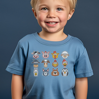 Barnyard Animals Toddler - Heather Columbia Blue