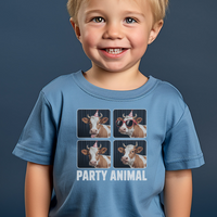 Party Animal Toddler Dark - Heather Columbia Blue