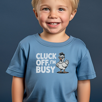 Cluck Off Im Busy Toddler Dark - Heather Columbia Blue