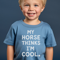 My Horse Thinks Im Cool Toddler Tee - Heather Columbia Blue