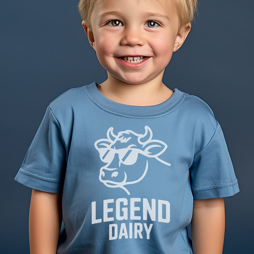 Legend Dairy Toddler Tee - Heather Columbia Blue