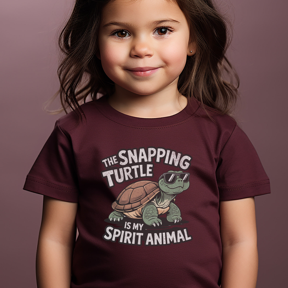 Snapping Turtle Spirit Animal Toddler T Shirt - Heather Maroon