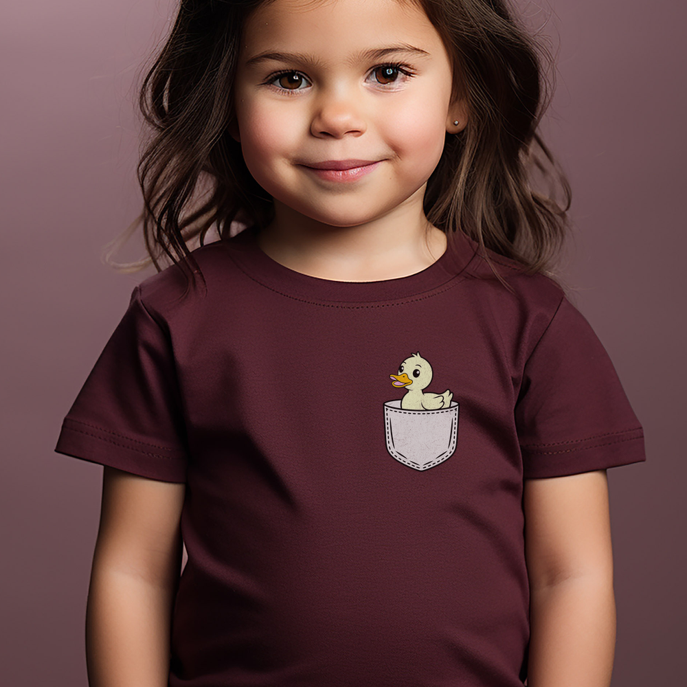 Duck In Pocket Toddler T Shirt - Heather Maroon
