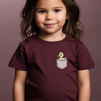Duck In Pocket Toddler T Shirt - Heather Maroon
