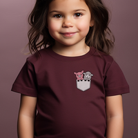 Sheep And Pig In Pocket Toddler T Shirt - Heather Maroon
