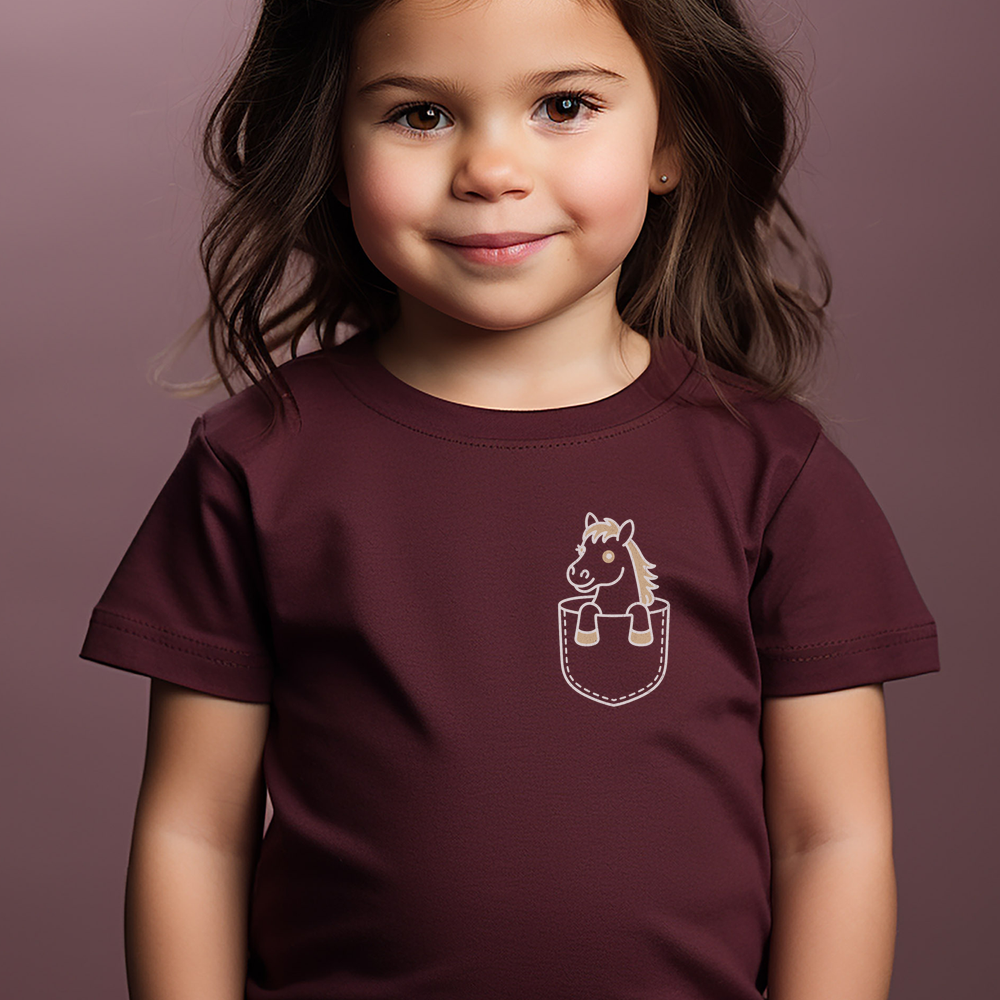 Horse In Pocket Toddler T Shirt - Heather Maroon