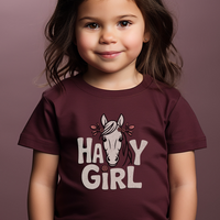 Hay Girl Toddler T Shirt - Heather Maroon