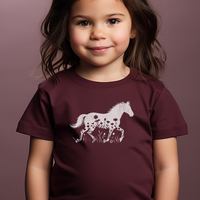 Flower Horse Light Toddler T Shirt - Heather Maroon