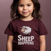 Sheep Happens Toddler T Shirt - Heather Maroon