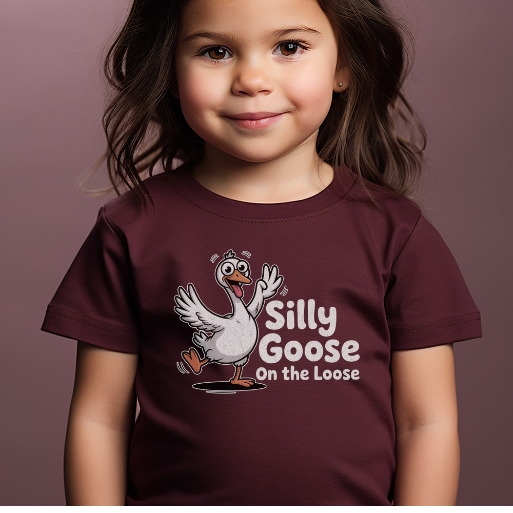 Silly Goose On The Loose Toddler - Heather Maroon