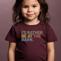 Id Rather Be At The Barn Toddler - Heather Maroon