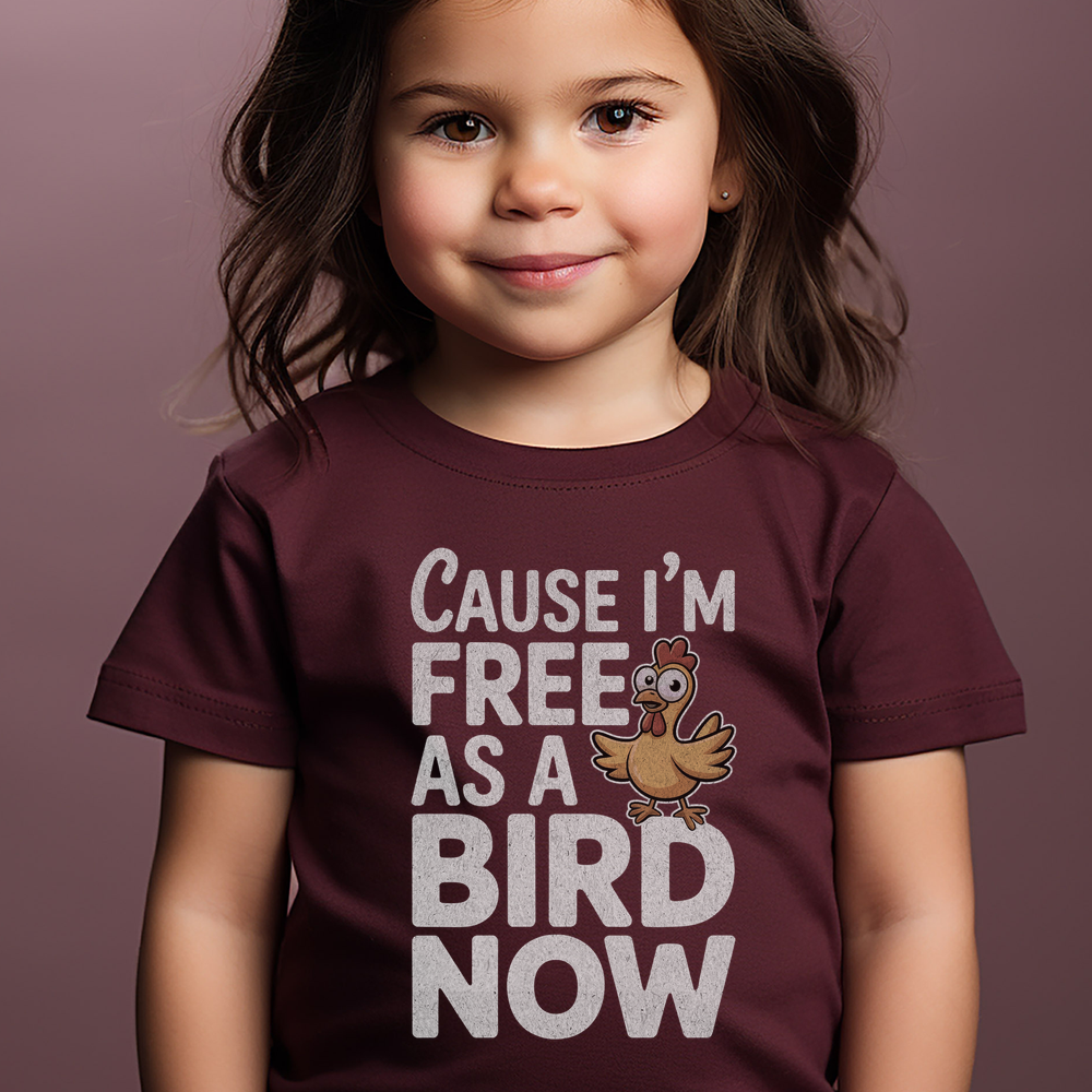 Cause Im Free As A Bird Now Toddler - Heather Maroon