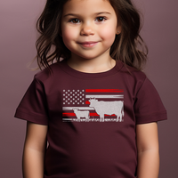 Usa Cow Toddler - Heather Maroon