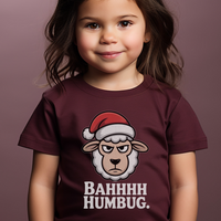 Bahhh Humbug Christmas Toddler - Heather Maroon