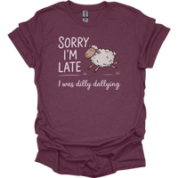 Dilly Dallying Sheep - Heather Maroon