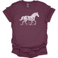 Flower Horse - Heather Maroon