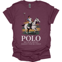 Polo Because Money Doesnt Injure Itself - Heather Maroon
