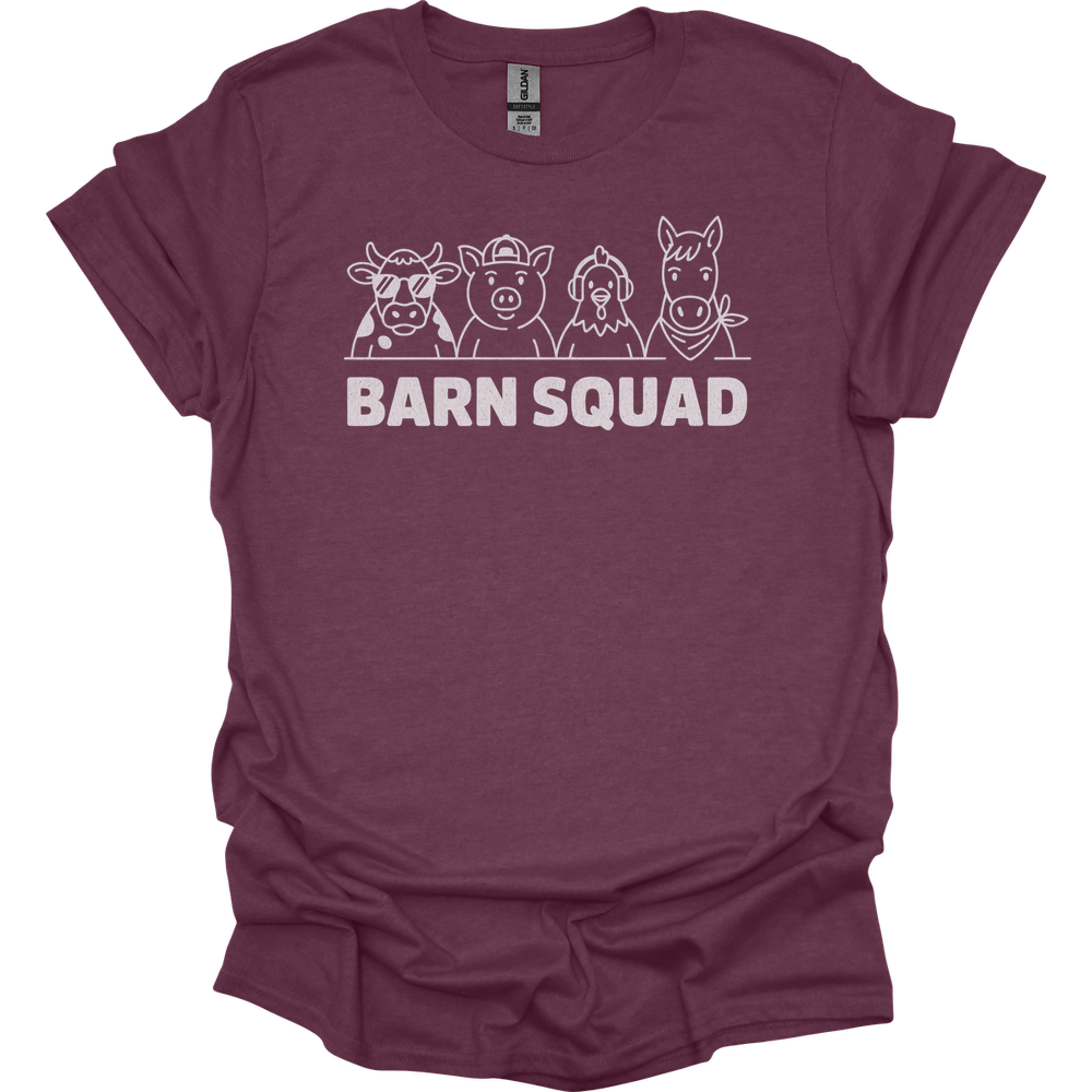 Barn Squad Adult Unisex Tee - Heather Maroon