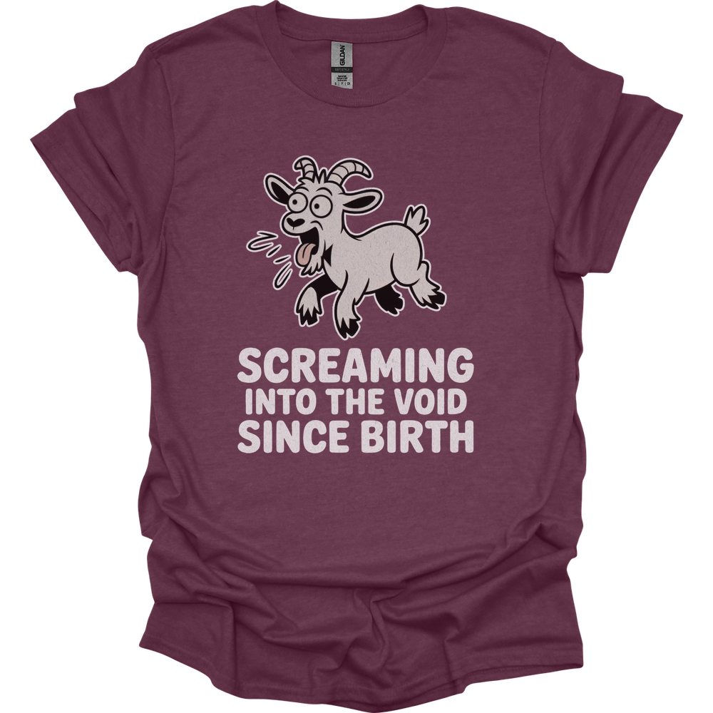 Screaming Into The Void Since Birth Adult Dark - Heather Maroon