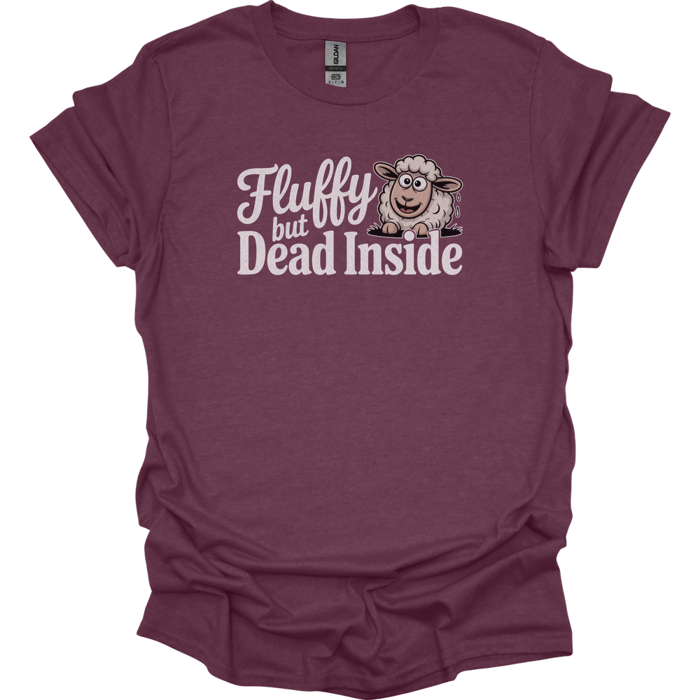 Fluffy But Dead Inside Adult Dark - Heather Maroon