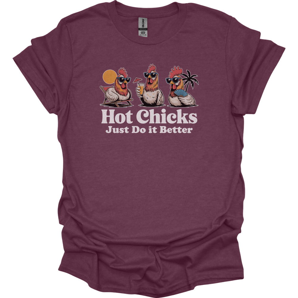 Hot Chicks Just Do It Better Adult Dark - Heather Maroon