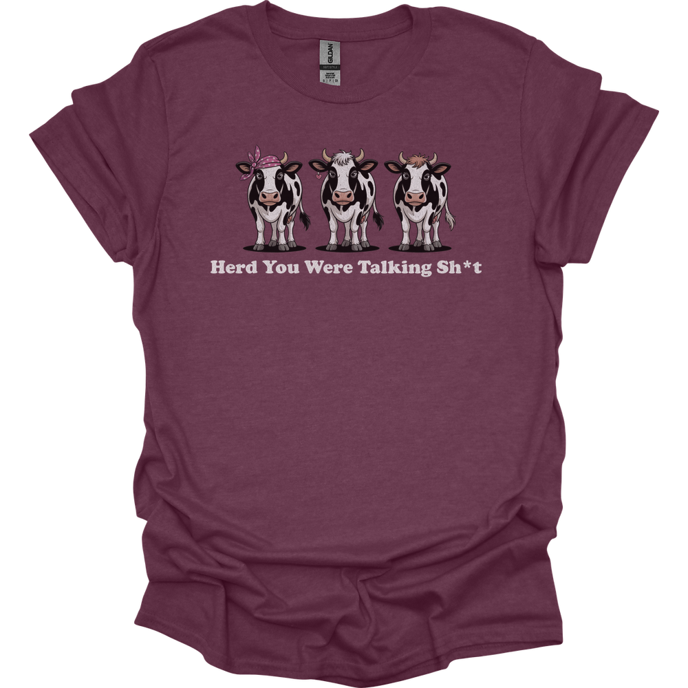 Herd You Were Talking Cows - Heather Maroon