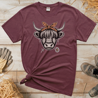 Cow Flower (Adult Unisex T-Shirt) - Heather Maroon