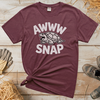 Aww Snapping Turtle (Adult Unisex Tee) - Heather Maroon